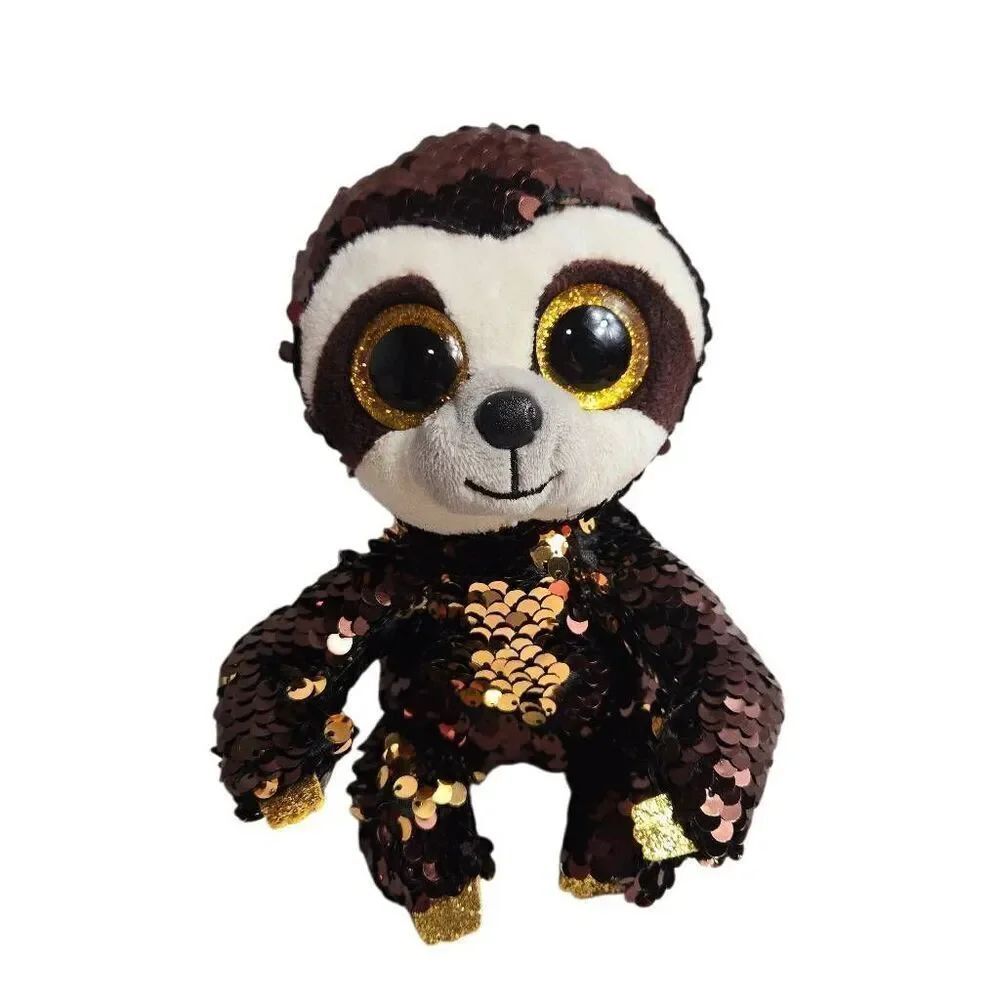 TY FLIPPABLES Beanie Boos - DANGLER the Sequin Sloth Medium 9"